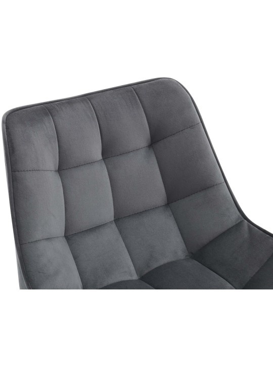 Banqueta alta veludo Dartford, cinza escuro