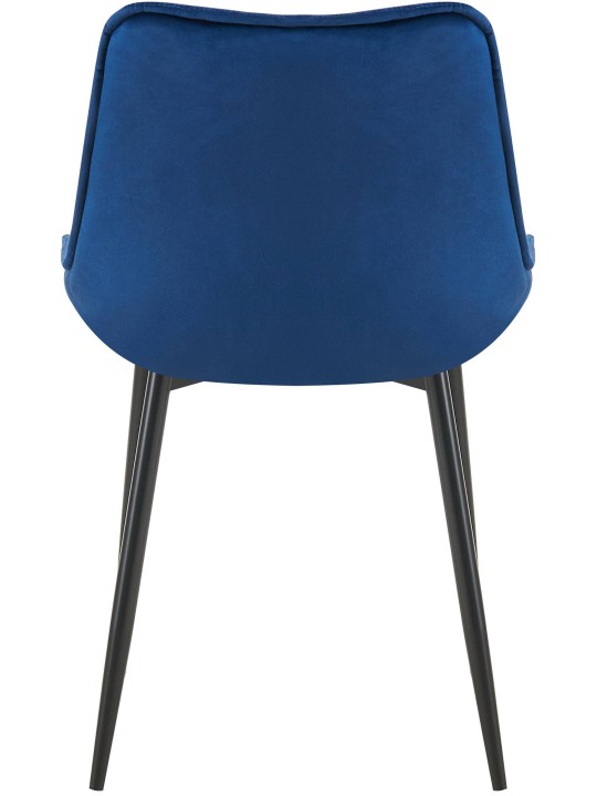 Cadeira de jantar de veludo Wallace, azul