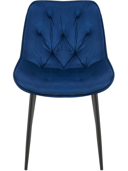 Cadeira de jantar de veludo Wallace, azul