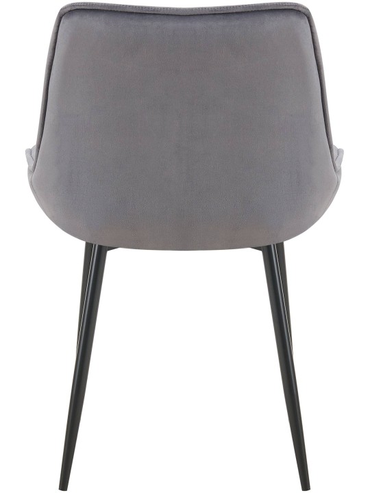 Cadeira de jantar de veludo Wallace, cinza escuro
