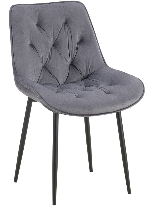 Cadeira de jantar de veludo Wallace, cinza escuro