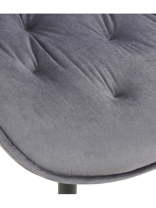 Cadeira de jantar de veludo Wallace, cinza escuro