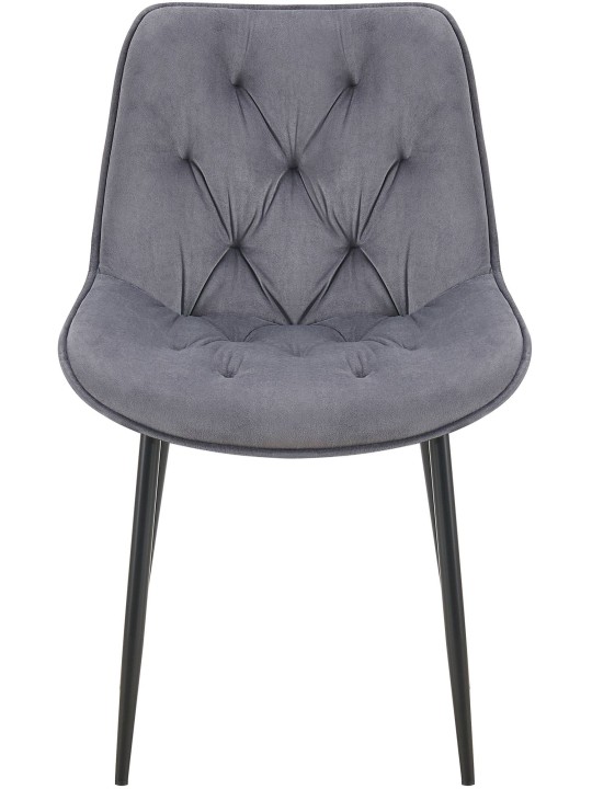 Cadeira de jantar de veludo Wallace, cinza escuro