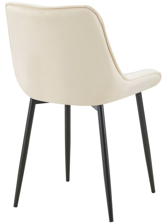 Cadeira de jantar de veludo Wallace, creme