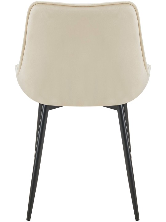 Cadeira de jantar de veludo Wallace, creme