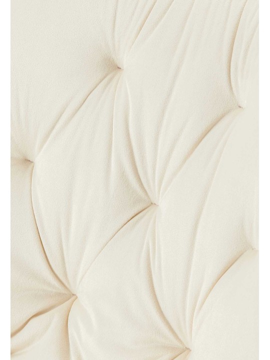 Cadeira de jantar de veludo Wallace, creme