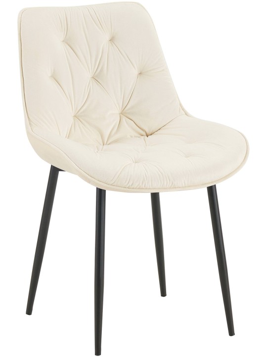 Cadeira de jantar de veludo Wallace, creme