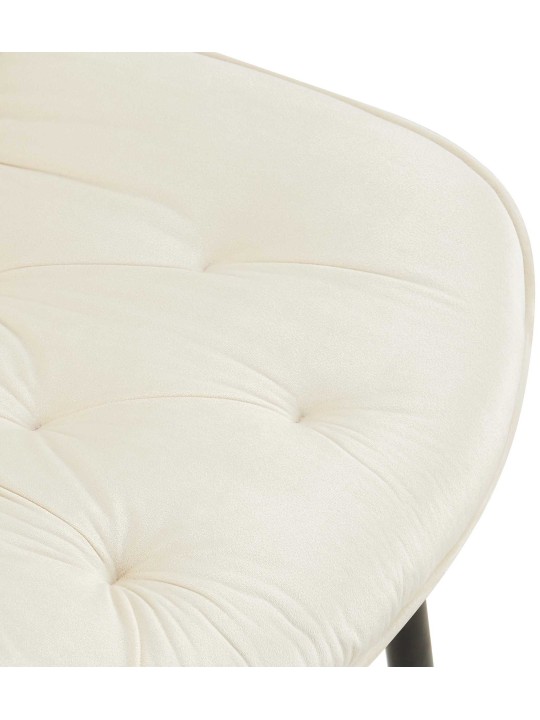 Cadeira de jantar de veludo Wallace, creme