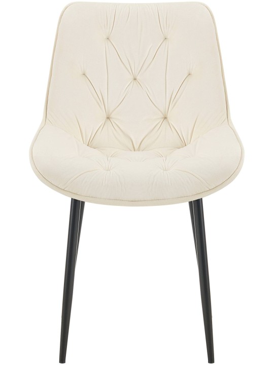 Cadeira de jantar de veludo Wallace, creme