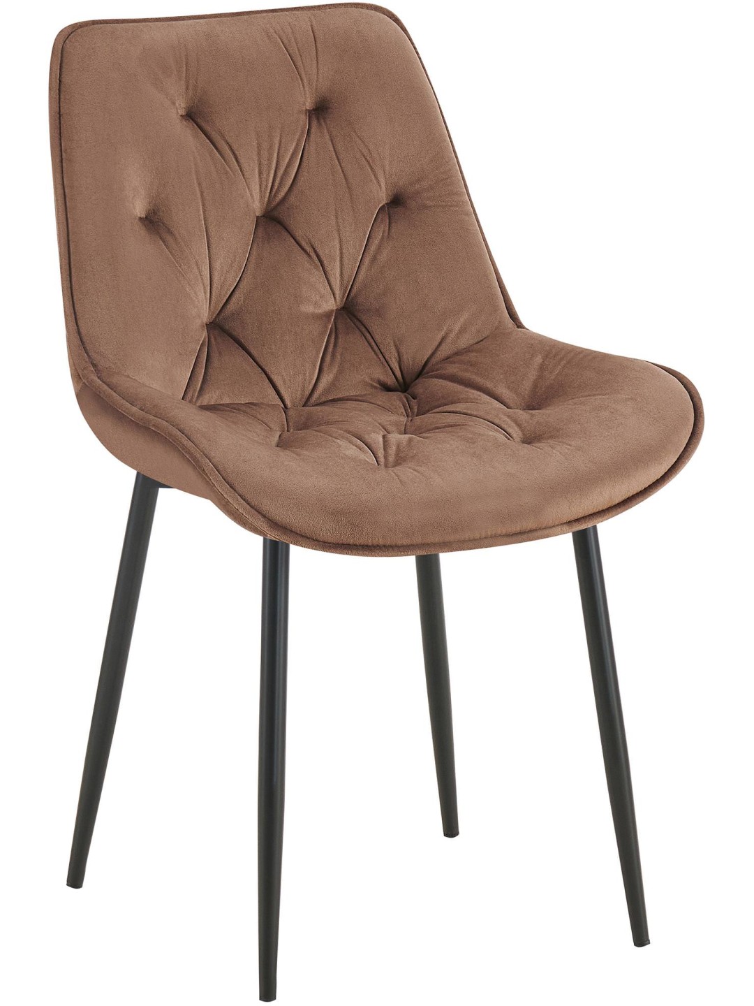 Cadeira de jantar de veludo Wallace, castanho