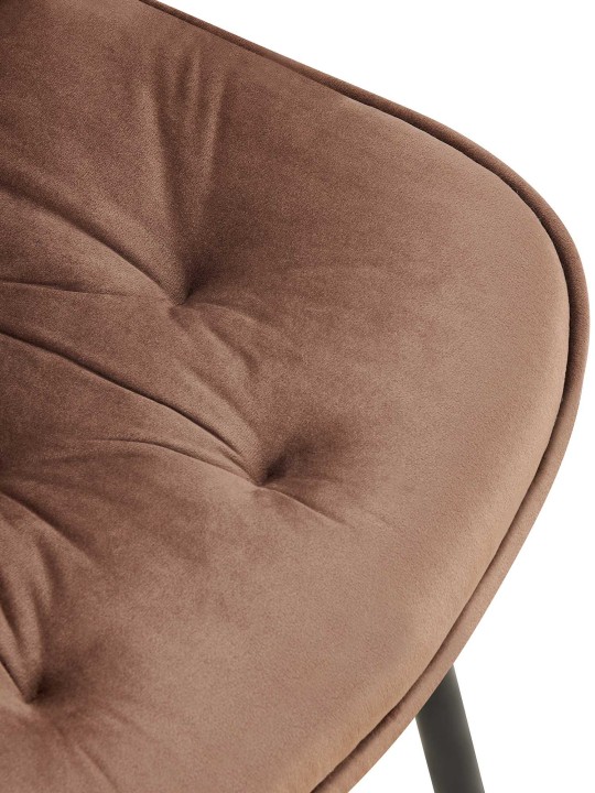 Cadeira de jantar de veludo Wallace, castanho Cadeira de jantar de veludo Wallace, castanho