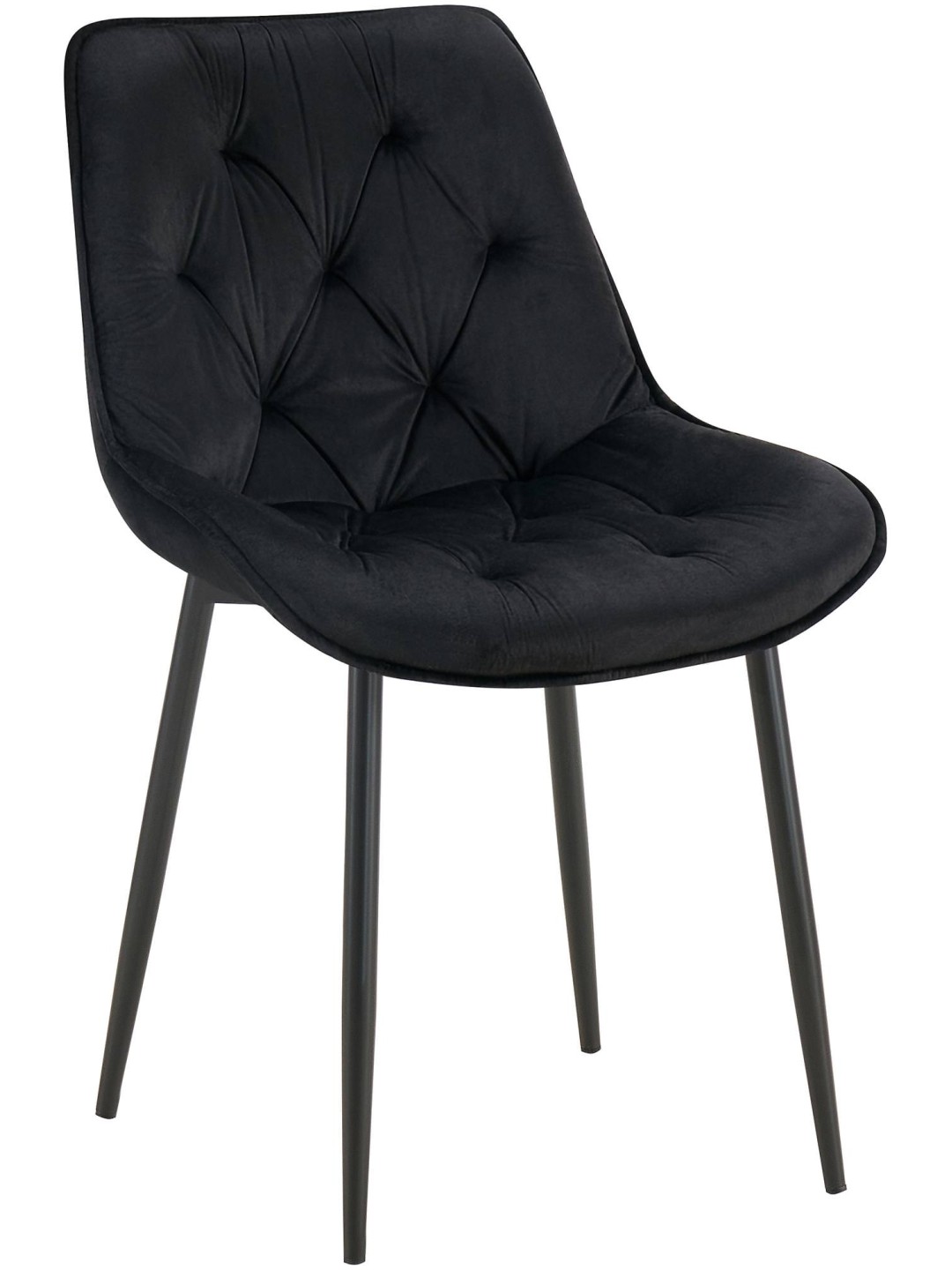 Cadeira de jantar de veludo Wallace, preto