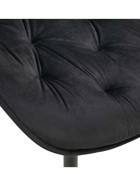 Cadeira de jantar de veludo Wallace, preto Cadeira de jantar de veludo Wallace, preto