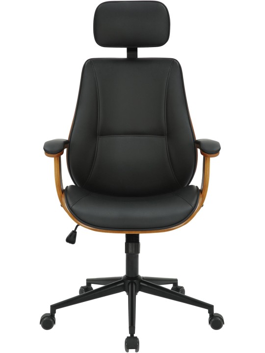 Cadeira de escritório Lugo pele sintética, nogueira/preto