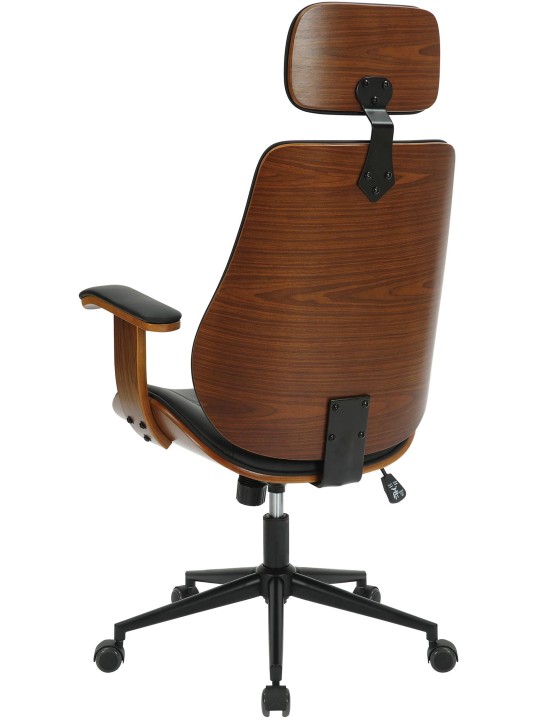 Cadeira de escritório Lugo pele sintética, nogueira/preto