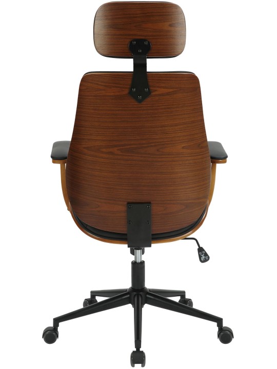 Cadeira de escritório Lugo pele sintética, nogueira/preto