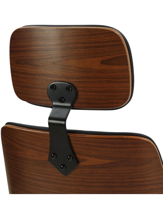 Cadeira de escritório Lugo pele sintética, nogueira/preto