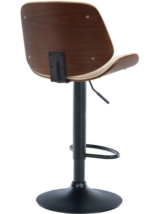 Conjunto de 2 bancos altos em pele sintética Nova, nogueira/creme