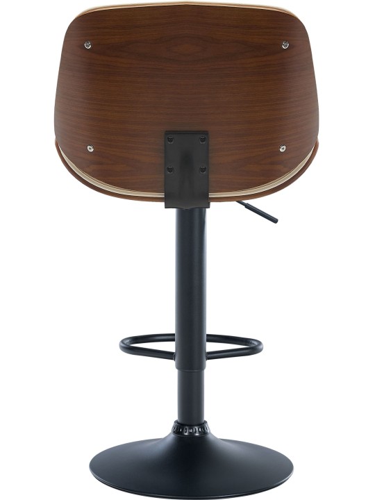 Conjunto de 2 bancos altos em pele sintética Nova, nogueira/creme