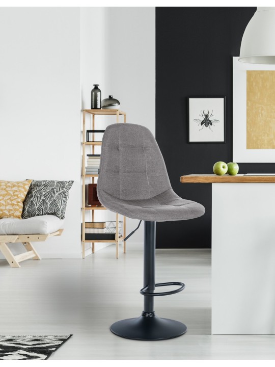 Banqueta alta Elmore tecido B, cinza