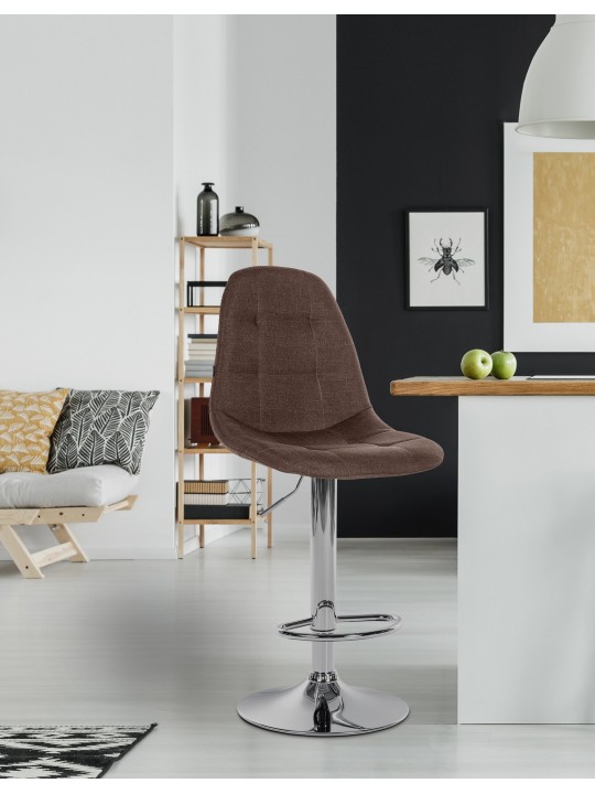 Banqueta alta Elmore tecido C, castanho