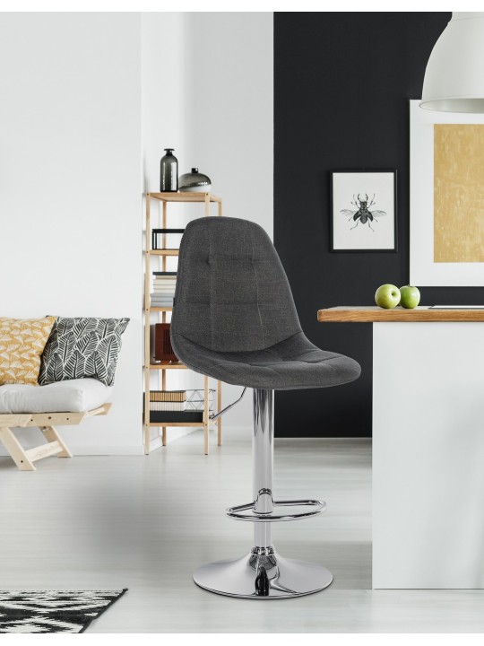 Banqueta alta Elmore tecido C, cinza escuro