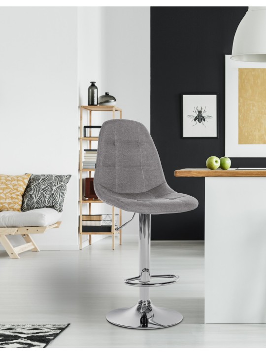 Banqueta alta Elmore tecido C, cinza