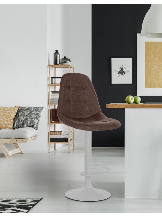 Banqueta alta Elmore tecido W, castanho