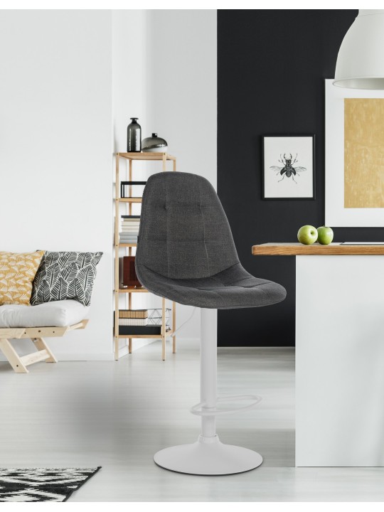 Banqueta alta Elmore tecido W, cinza escuro