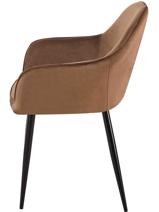 Conjunto de 2 cadeiras de jantar em veludo Boise, castanho Conjunto de 2 cadeiras de jantar em veludo Boise, castanho