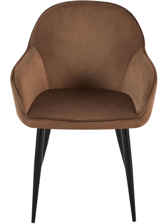 Conjunto de 2 cadeiras de jantar em veludo Boise, castanho Conjunto de 2 cadeiras de jantar em veludo Boise, castanho