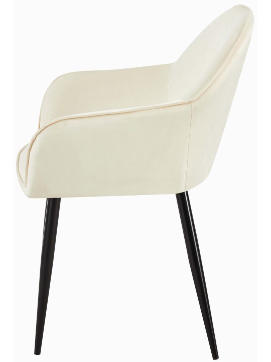 Conjunto de 2 cadeiras de jantar em veludo Boise, creme