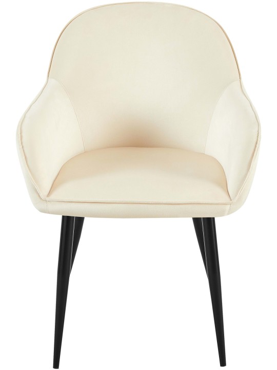 Conjunto de 2 cadeiras de jantar em veludo Boise, creme