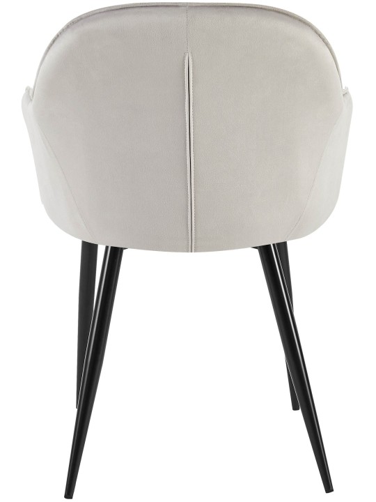 Conjunto de 2 cadeiras de jantar em veludo Boise, cinza