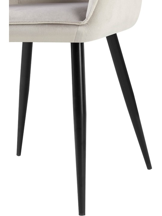 Conjunto de 2 cadeiras de jantar em veludo Boise, cinza