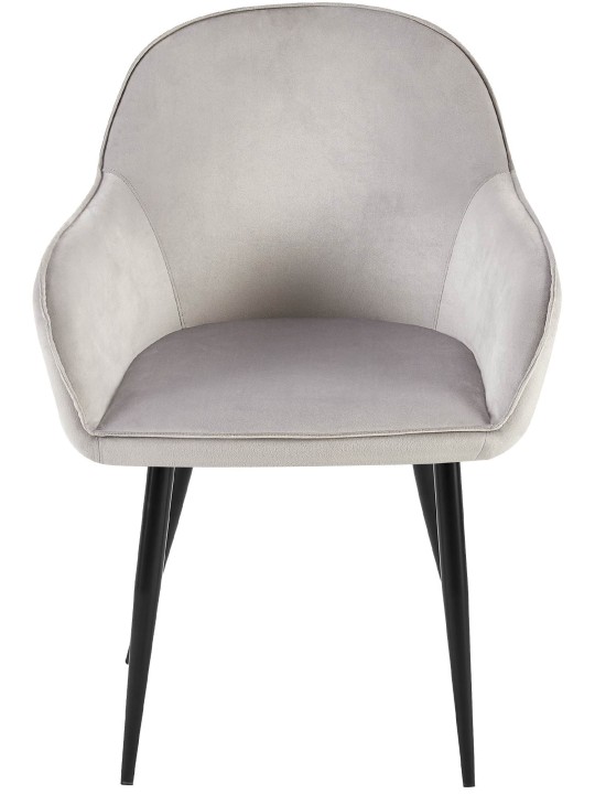 Conjunto de 2 cadeiras de jantar em veludo Boise, cinza