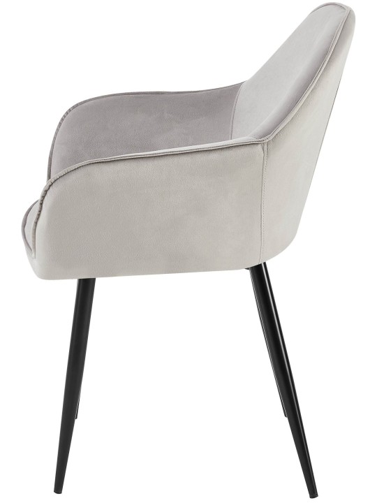 Conjunto de 2 cadeiras de jantar em veludo Boise, cinza