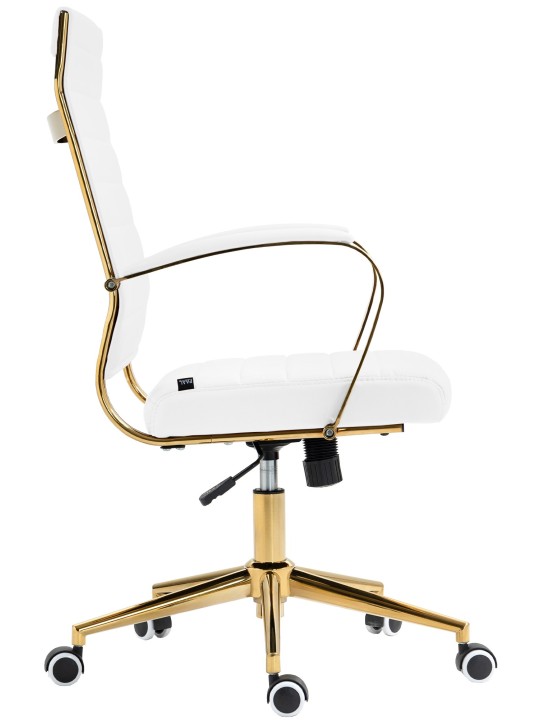 Cadeira de escritório em couro sintético Havana, branco