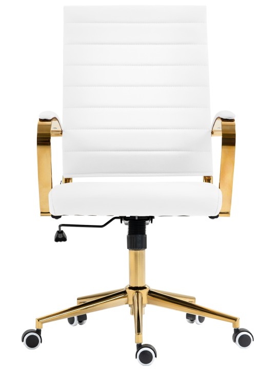 Cadeira de escritório em couro sintético Havana, branco