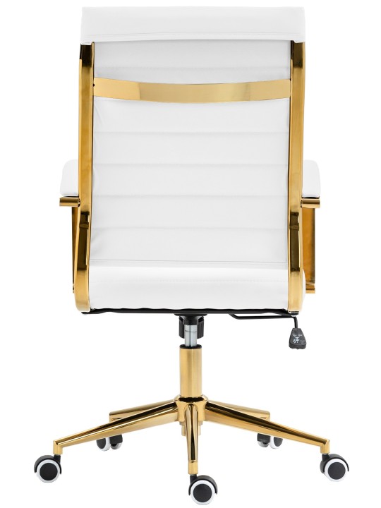 Cadeira de escritório em couro sintético Havana, branco