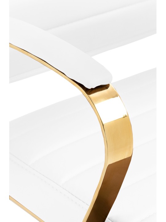 Cadeira de escritório em couro sintético Havana, branco