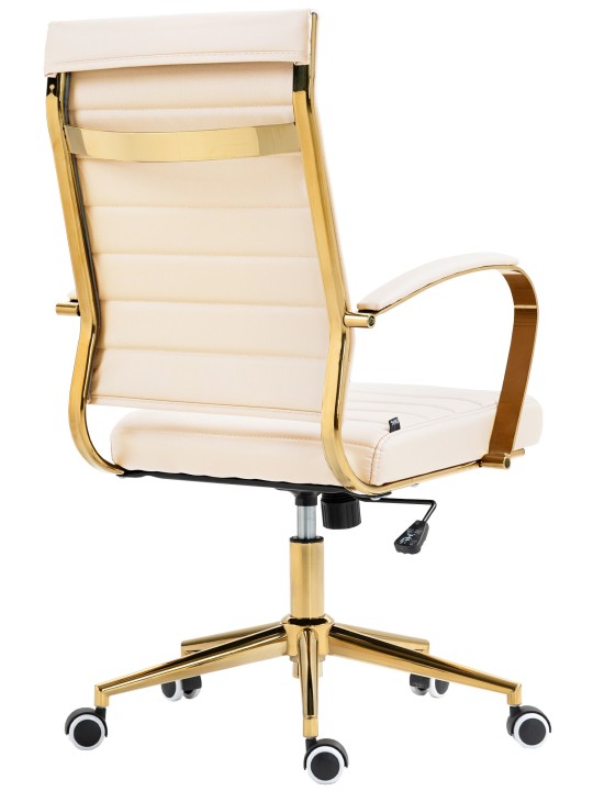 Cadeira de escritório em couro sintético Havana, creme