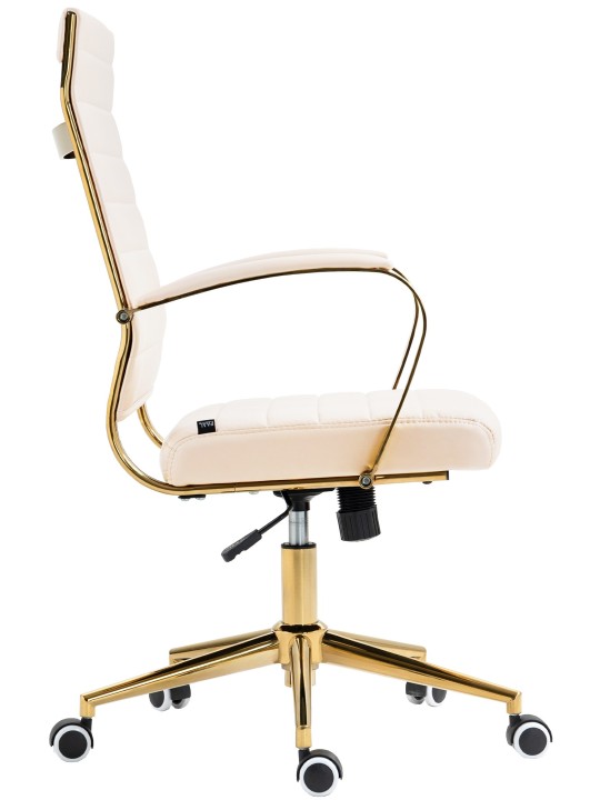 Cadeira de escritório em couro sintético Havana, creme