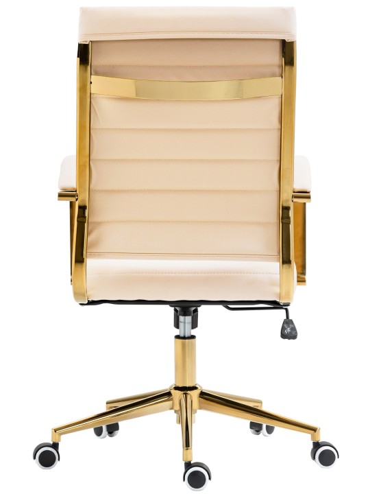 Cadeira de escritório em couro sintético Havana, creme