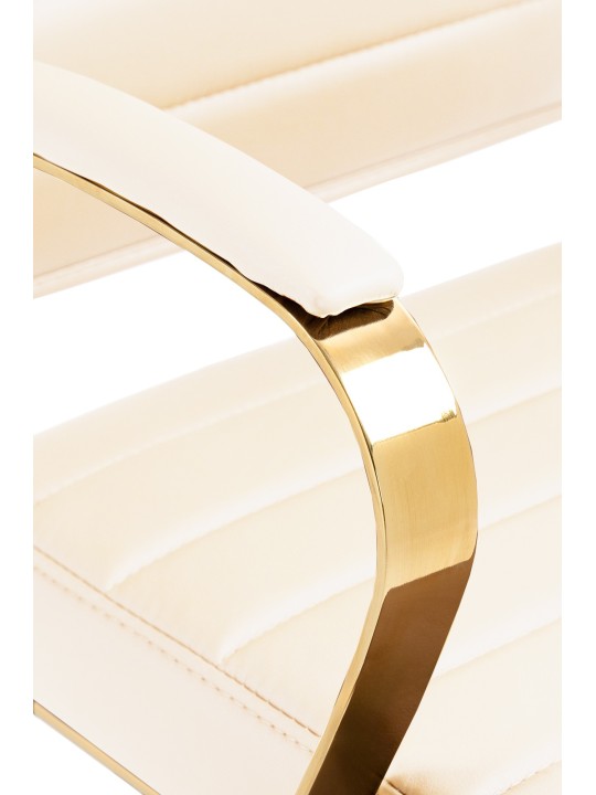 Cadeira de escritório em couro sintético Havana, creme