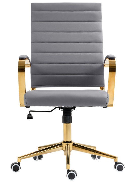 Cadeira de escritório em couro sintético Havana, cinza