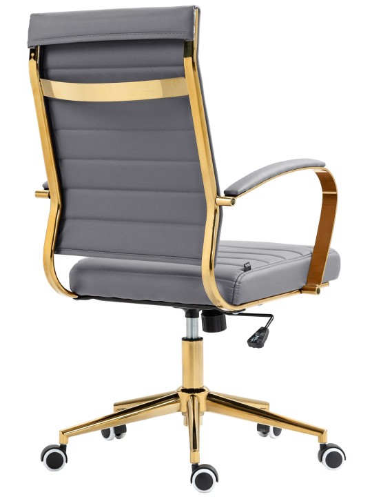 Cadeira de escritório em couro sintético Havana, cinza