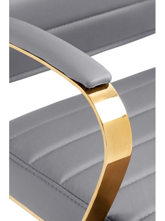 Cadeira de escritório em couro sintético Havana, cinza