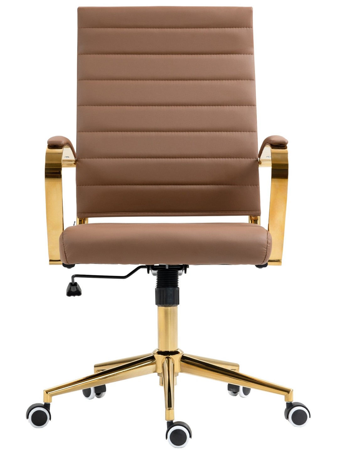 Cadeira de escritório em couro sintético Havana, castanho claro