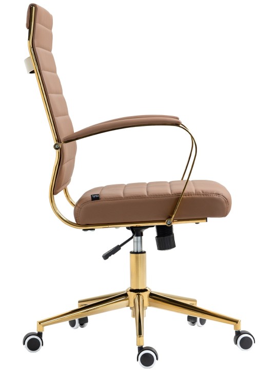 Cadeira de escritório em couro sintético Havana, castanho claro